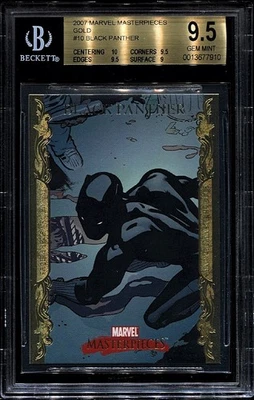 2007 Upper Deck Fleer Marvel Masterpieces GOLD Black Panther #10 BGS 9.5 GEM MT - Image 1 of 2