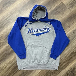 Vintage Kentucky Sweatshirt Hooded Hoodie Y2K Men’s XL Embroidered Sewn Grey - Picture 1 of 3