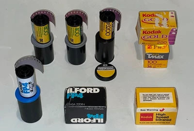 KODAK et ILFORD lot de 8 films 135 divers NEUFS dont un Infra Rouge - Photo 1/4