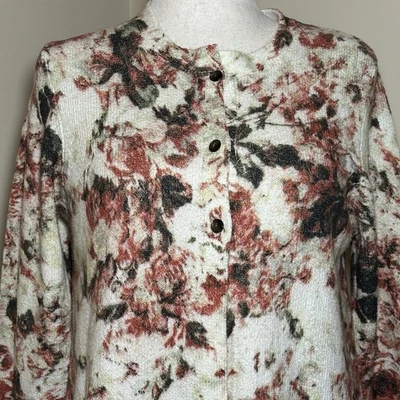 Chaqueta Suéter J. Jill Estampado Floral 3 Botones Frontal Mujer’s Mediana Foto 1 de 4