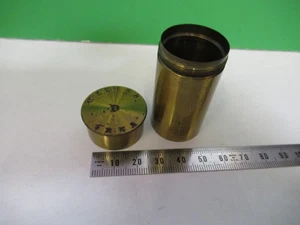 ANTIQUE BRASS EMPTY CARL ZEISS "D" OBJECTIVE CANISTER MICROSCOPE PART T3-B-13 - Picture 1 of 5