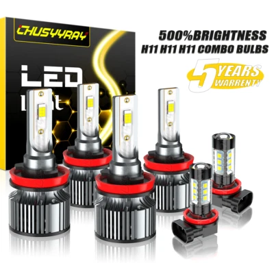 For Buick LaCrosse 2010-2013 6x 6500K LED Headlight Hi/Lo beam + Fog Light Bulbs - Image 1 of 4
