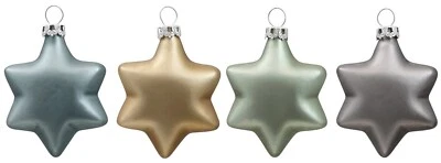 THÜRINGER GLASDESIGN Christbaumschmuck Sanftmütige Stille (4-tlg), Sterne, Ø 6 c - Bild 1 von 2