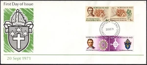 1971 Norfolk Island 100 aniversario de la muerte de John Patterson conjunto de 4 FDC - Imagen 1 de 1