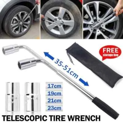Extendable Wheel Brace Wrench Telescopic 17 19 21 23MM Car Van Socket Tyre Nut - Image 1 of 4