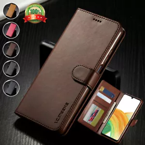 Funda tipo billetera de cuero delgada cubierta abatible para Samsung S24 FE/S25+ Edge/S24+ Ultra - Imagen 1 de 29