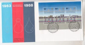 SINGAPORE, 1988 Public Utilities Board Souvenir Sheet on unaddressed fdc. - Picture 1 of 1