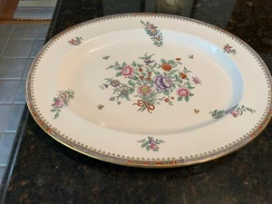 Vintage Spode Lowestoft Flowers C1703 Pattern Bone China 16.5” Oval Platter - Picture 1 of 7