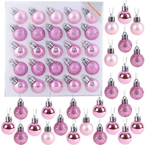 ® Pack of 25-25mm Mini Christmas Tree Baubles - Shiny, Matte & Glitter Decora... - Picture 1 of 8
