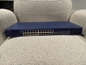 NETGEAR PROSAFE FS728TLP NETWORK RACK MOUNTABLE SWITCH 28 PORT POE - Picture 1 of 8