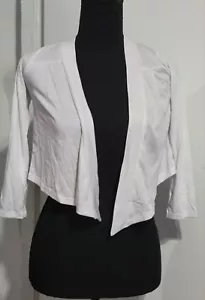 Weiße Cropped-Strickjacke für Damen XHILARATION Größe X-Small - Bild 1 von 4