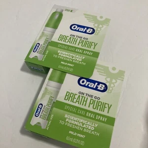 Lot of 2 Oral-B On The Go Breath Therapy Oral Spray Mild Mint .21fl oz - Picture 1 of 10