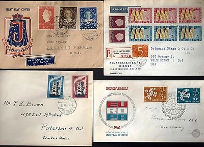 NETHERLANDS 1948 60's COLLECTION OF SEVEN COVERS FDC & COMMERCIAL ALL TO US ONE - Image 1 of 2