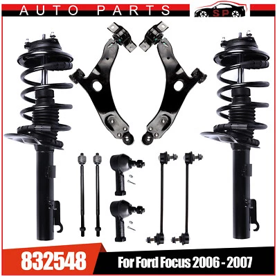 For 2006 2007 Ford Focus Front Complete Struts & Control Arms Sway Bars Tie Rods - Изображение 1 из 4