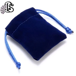 Wholesale 10/50/100pcs Lot Blue Velvet Jewelry Xmas Gift Bag Drawstring Pouches - Picture 1 of 1