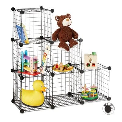 Regalsystem Drahtgitter 6 Fächer Offenes Steckregal verschiedene Größen DIY S... - Bild 1 von 4