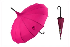 Soake Rose Red Pagoda Bastón Grande Boutique Clásico Paraguas Carrito de Regalo - Imagen 1 de 21