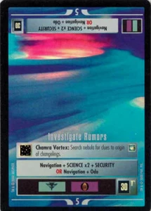 Star Trek CCG 1E Reflections INVESTIGATE RUMORS NM/MINT - Picture 1 of 1