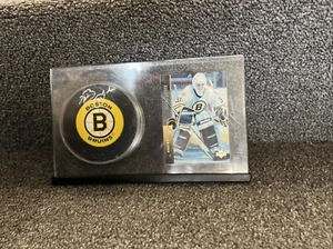 Blaine Lacher Autographed Puck With Card NHL Boston Bruins - Picture 1 of 12