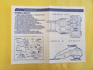 Vintage 1987 Hasbro GI Joe Cobra WOLF Instructions / Blueprints - Picture 1 of 2