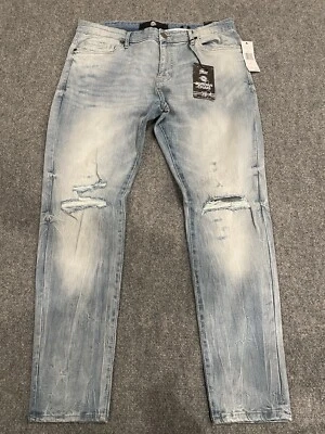 JEANS JORDAN CRAIG COLOR AZUL CIELO RASGADO RODILLA ROSS FIT 38x32 P2 Foto 1 de 4