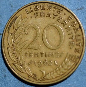 France 20 Centimes 1962 KM# 930 - Picture 1 of 2
