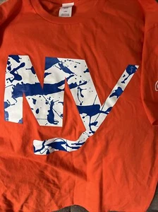 NHL New York Islanders “NY” Large T-Shirt 2021 UBS Arena Giveaway Orange L - Picture 1 of 7