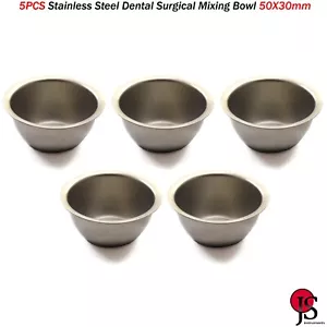 Dental Laboratory Mixing Bowl Cup Stainless Steel Implants Surgical 5PCS - Picture 1 of 5