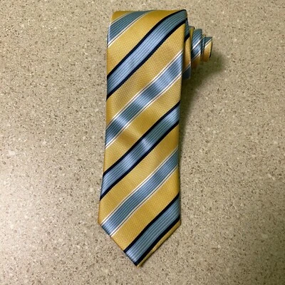 Corbata Barcelona Cravatte Hombre Amarillo Azul Rayas Foto 1 de 4