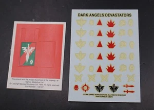 Warhammer 40k Dark Angels Devastators Transfers Banner Sticker 136187 136279 - Picture 1 of 3