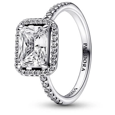 PANDORA Schmuck Damen-Ring Silber Rechteckiger Funkelnder Heiligenschein 192391C - Bild 1 von 4