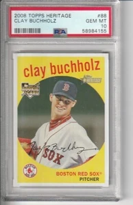 2008 Topps Heritage Baseball #88 Clay Buchholz Psa 10 - Picture 1 of 2