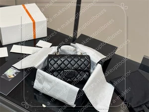 Genuine Leather Diamond Lattice Quilted Handle W/Chain Shoulder Flap Bag B16 - Picture 1 of 20