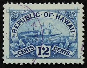 Hawaii Used Stamp #78 12c Arawa. Superb Jumbo. Lovely CDS Cancel. A Gem! - Picture 1 of 2