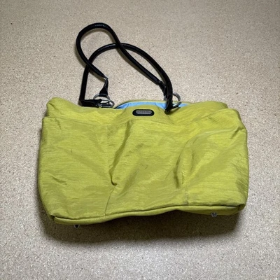 baggallini Yellow NYLON CANVAS SHOULDER BAG TOTE CARRY ON ZIP TOP - Image 1 of 4