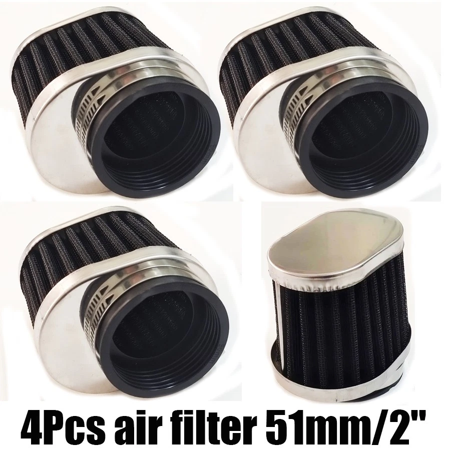 Filtro de admisión de aire negro para motocicleta 4x 51 mm cápsula limpiador cono de alto flujo filtro de aire Foto 1 de 4