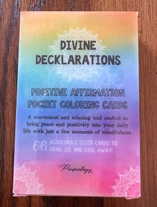 Pauseology Divine Decklarations Positive Affirmation Pocket Coloring Cards - Picture 1 of 4