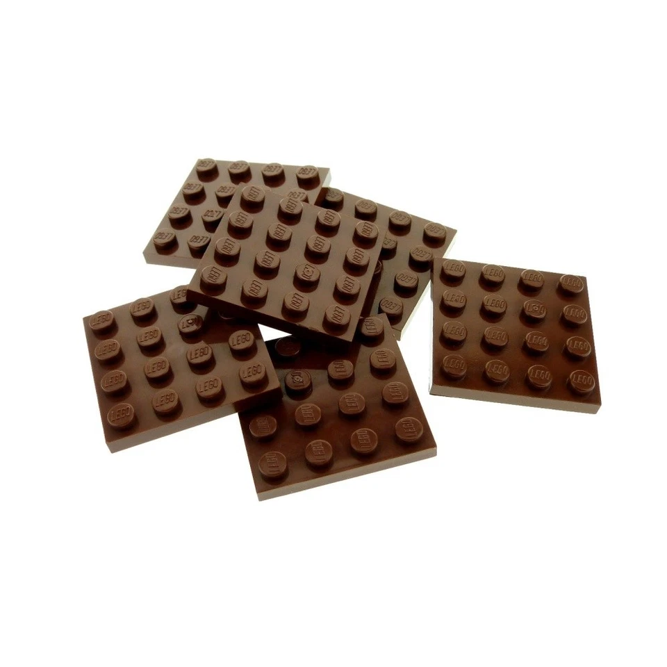 6x Lego Bau Platte 4x4 rot braun Basic Grundplatte Harry Potter 4225868 3031 - Bild 1 von 1