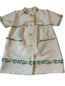 Chaqueta de Colección Hecha a Mano Bordada Niñas Pequeñas Flores Delicadas Botones Crema 4T? - Imagen 1 de 10