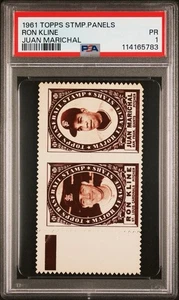 JUAN MARICHAL 1961 TOPPS STAMP PANELS PSA 1 ROOKIE ! *SUPER RARE AND LOW POP ! - Picture 1 of 2