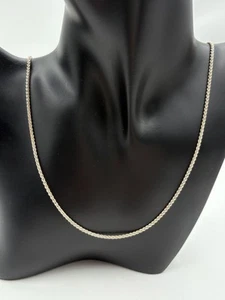 STERLING SILVER 925 ITALY 30" WHEAT CHAIN NECKLACE 1.8mm wide 8.4g - Picture 1 of 9