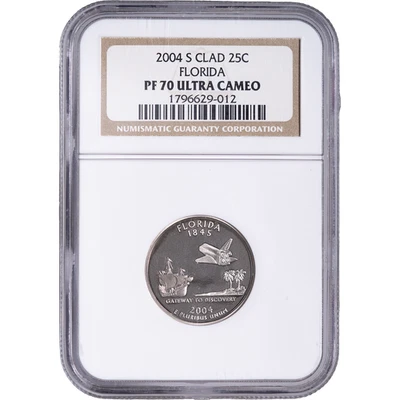 2004-S Clad Florida State Quarter ~ NGC PF70 ULTRA CAMEO - Image 1 of 2
