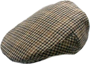 Men's Wool Blend Houndstooth Ivy Golf Driver Hat Irish Hunting Gatsby Flat Cap - Picture 1 of 5