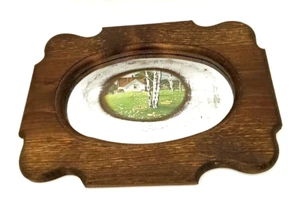 Vtg The Woodsmen Reflective Art Delano, Minn Handcrafted Pine Mirror Art - Picture 1 of 10