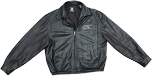 Vintage Black 50th Anniversary Edition Corvette Leather Jacket - Picture 1 of 13