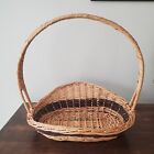 MCM Woven Wicker Basket High Handle Little Bo Peep Style Mid-Century 
