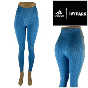 Ivy Park x Adidas Mujer XS Logo Monograma Leggings Azul Poliéster Spandex Usado en Excelente Condición - Imagen 1 de 10