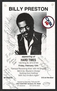 Billy Preston 1988 autografiado 8 1/2"x 14" blanco y negro Londres Ont. Póster de concierto - Imagen 1 de 2