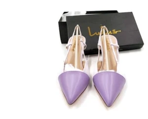 Lulus Womens Stevlee Slingback Heels Purple Colorblock 7.5 New - Picture 1 of 7