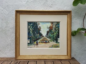 Jean Del Devez (1909-1983) Vintage French Gouache Painting - Outsider Art Brut - Bild 1 von 9